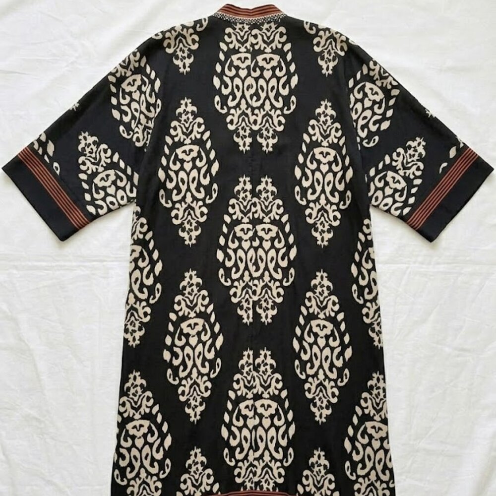 NWOT Chico's Bold Motif Printed Chiffon Kimono Boho Chic Artsy Duster L/XL - Picture 11 of 15